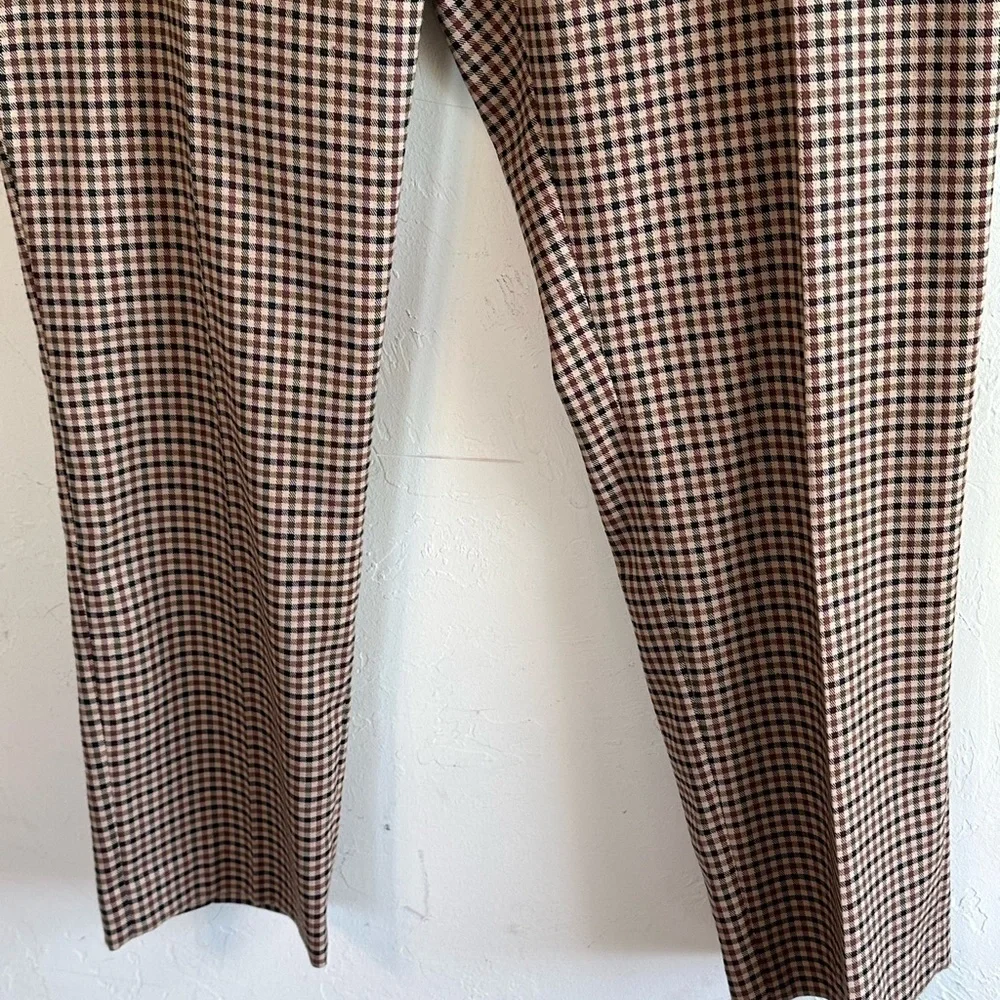 NWT Preston & York Brown Plaid Straight Leg Flattering Career Pants Sz 16
